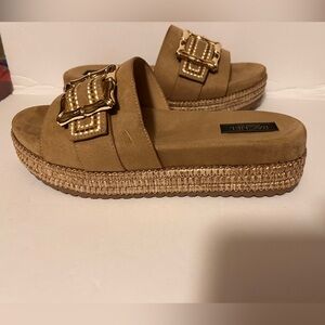 Rachel Roy New Tan Sandals platform Woven Detail Women’s Shoes Size 9 Pull On